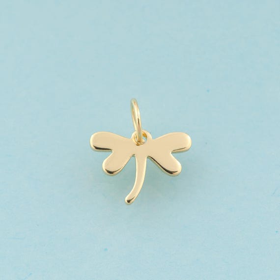 Gold Mini Dragonfly Charms,Minimalist Jewelry,Insect Pendant for DIY Jewelry Making,18K Gold