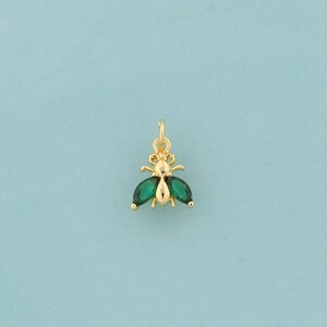Gold Insect Charms,Insect Jewelry,CZ Insect Pendant for DIY Jewelry Making,18K Gold