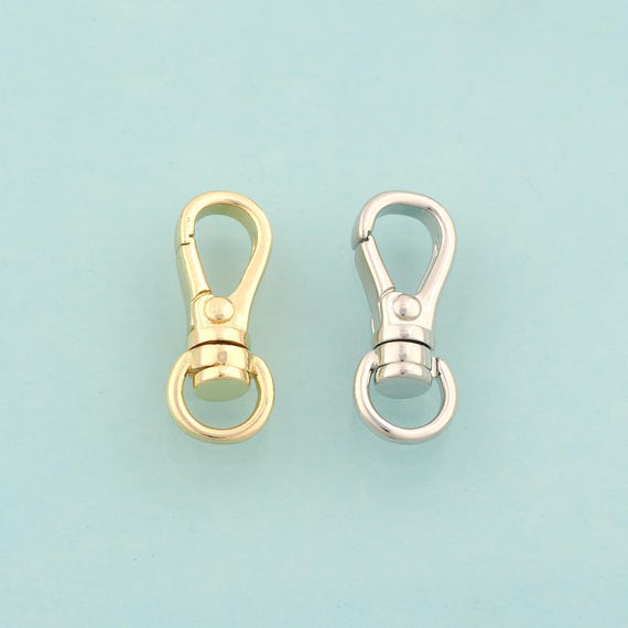 Gold Push Door Clasp,Spring Jewelry Clasp,Snap Clasp for DIY Jewelry Making,18K Gold & Rhodium