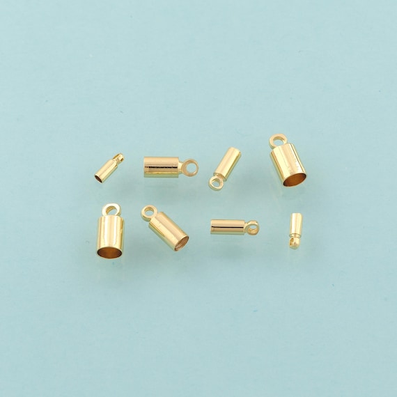 50 pcs Bead Caps Cord End Cord Tip Solid End Cap DIY Jewelry Making,18K Gold
