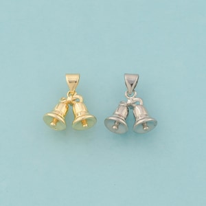 Gold Bell Charms,Bell Jewelry,Bell Pendant for DIY Jewelry Making,18K Gold
