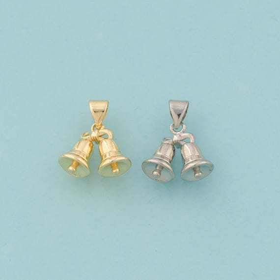 Gold Bell Charms,Bell Jewelry,Bell Pendant for DIY Jewelry Making,18K Gold