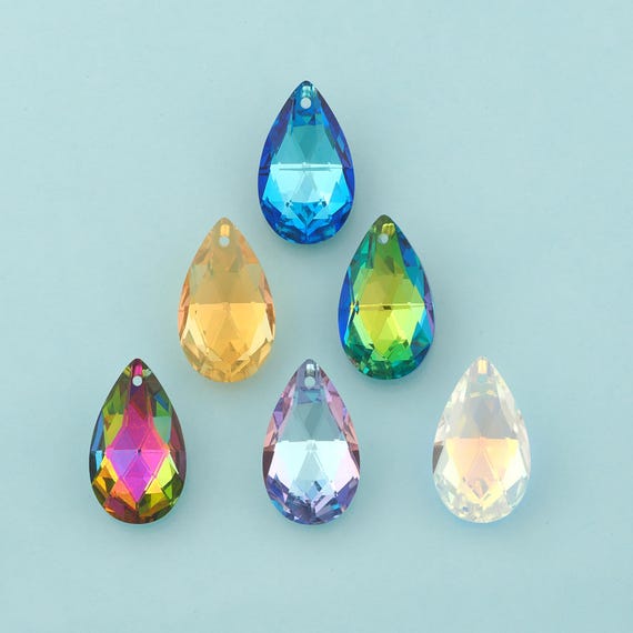 Pear Crystal Pendant,Crystal AB Charms,Austrian Crystal,Made in Austria for DIY Jewelry Making