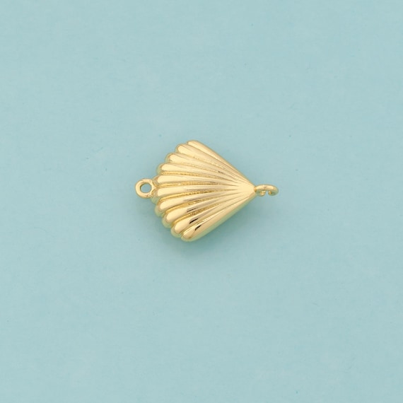 Gold Shell Connector,Oyster Jewelry Connector,Shell Connector for DIY Jewelry Making,18K Gold
