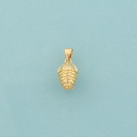 Gold Nut Charms,Nut Jewelry,Nut Pendant for DIY Jewelry Making,18K Gold