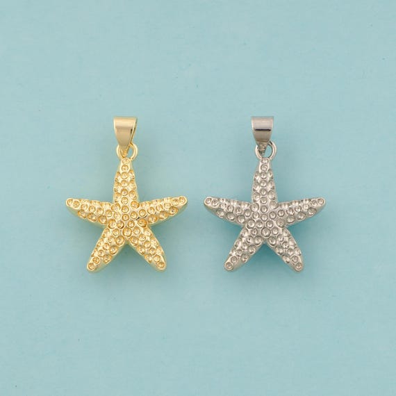 Gold Starfish Charms,Starfish Jewelry,Starfish Pendant for DIY Jewelry Making,18K Gold