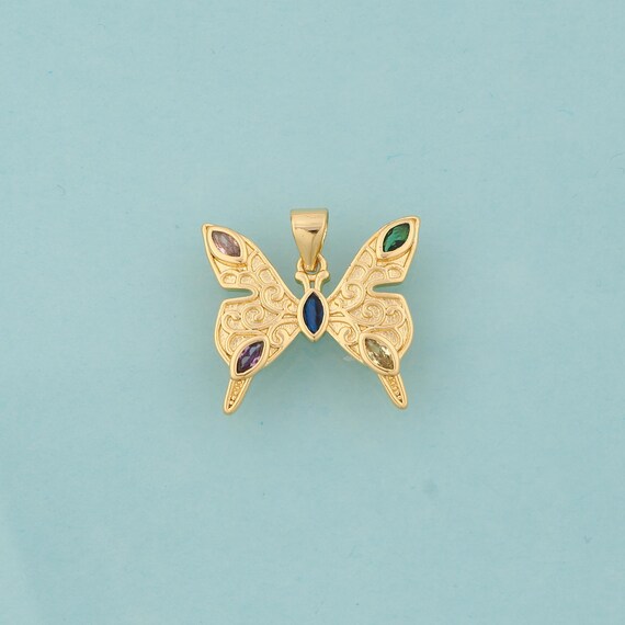 Gold CZ Butterfly Charms,Insect Jewelry,Butterfly Pendant for DIY Jewelry Making,18K Gold
