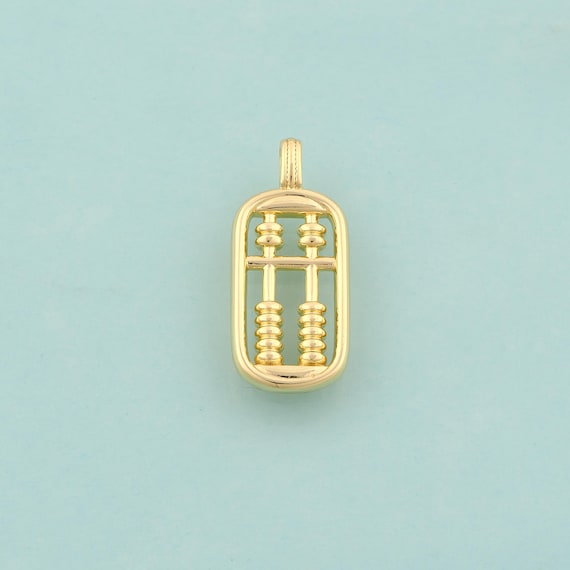 Gold Abacus Charms,Abacus Jewelry,Abacus Pendant for DIY Jewelry Making,18K Gold