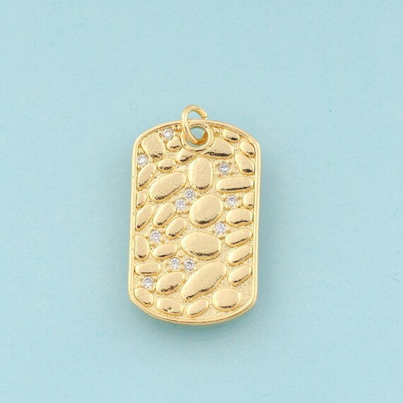 Gold CZ Square Charms,Square Jewelry,Square Pendant for DIY Jewelry Making,18K Gold