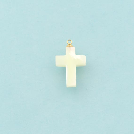 Gold Fritillary Charms,Cross Jewelry,Christian Pendant for DIY Jewelry Making,18K Gold