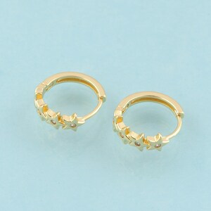 Gold CZ Star Earrings,Star Jewelry Earrings,Star Earrings,Gift for Her,18K Gold
