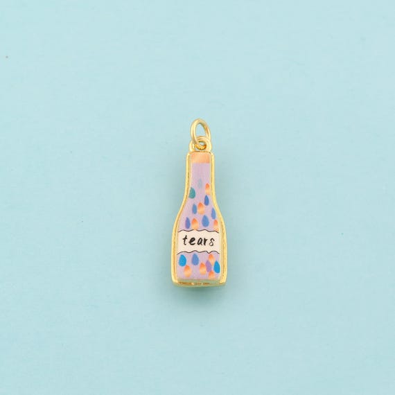 Gold Enamel Wine Bottle Charms,Wine Bottle Jewelry,Wine Bottle Pendant for DIY Jewelry Making,18K Gold