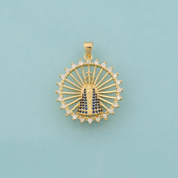 Gold CZ Pope Charms,Religious Jewelry,Christian Pendant for DIY Jewelry Making,18K Gold