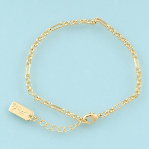 Gold Rolo Bracelet,Square Jewelry Bracelet,Lobster Clasp Bracelet for DIY Jewelry Making,18K Gold