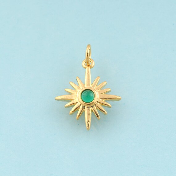 Gold Polaris Charms,Minimalist Jewelry,Polaris Pendant for DIY Jewelry Making,18K Gold