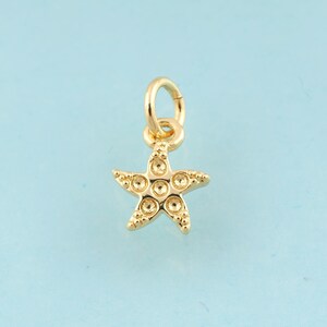 5 pcs Gold Starfish Charms,Starfish Jewelry,Starfish Pendant for DIY Jewelry Making,18K Gold