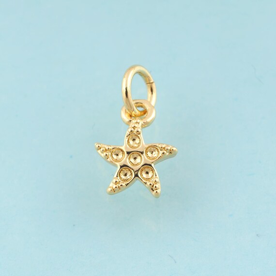 5 pcs Gold Starfish Charms,Starfish Jewelry,Starfish Pendant for DIY Jewelry Making,18K Gold