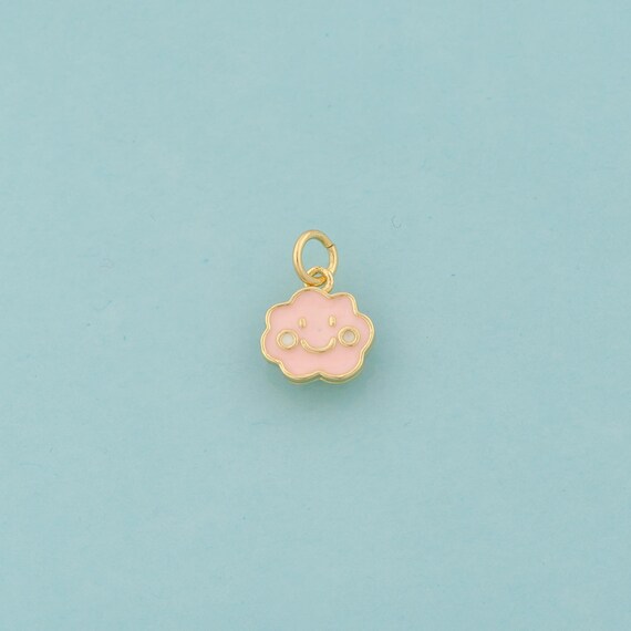 Gold Enamel Cloud Charms,Cloud Jewelry,Cloud Pendant for DIY Jewelry Making,18K Gold