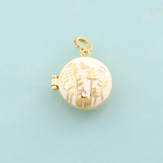 Gold Enamel Photo Frame Charms,Photo Frame Jewelry,Photo Frame Pendant for DIY Jewelry Making,18K Gold