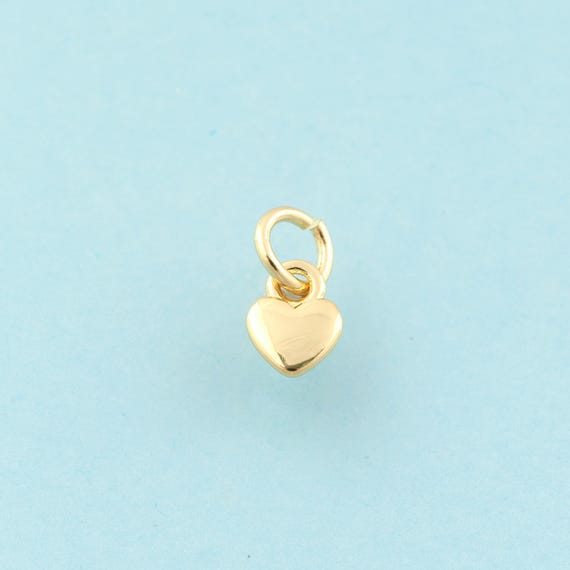 5 Pcs Gold Heart Charms,Minimalist Jewelry,Heart Pendant for DIY Jewelry Making,18K Gold