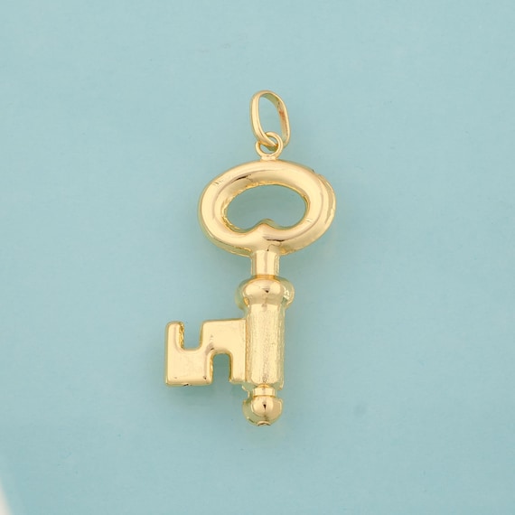 Gold Key Charms,Key Jewelry,Key Pendant for DIY Jewelry Making,18K Gold