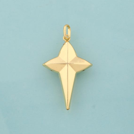 Gold Cross Star Charms,Cross Star Jewelry,Cross Star Pendant for DIY Jewelry Making,18K Gold