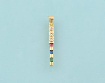 Ciondoli a forma di semaforo in oro con zirconi cubici, gioielli a forma di semaforo, ciondolo a forma di semaforo per la creazione di gioielli fai da te, oro 18 carati