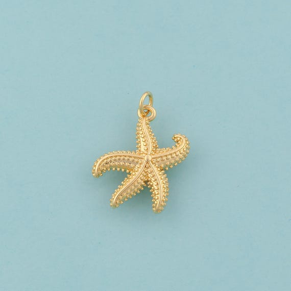 Gold Starfish Charms,Starfish Jewelry,Starfish Pendant for DIY Jewelry Making,18K Gold