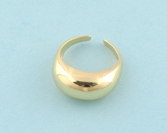 Anillos de cúpula de oro, anillos de joyería minimalistas, anillos gruesos, regalo perfecto, oro de 18 quilates