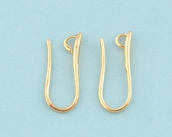Ganchos para pendientes rellenos de oro de 18 quilates: suministros de joyería de latón para hacer tú mismo