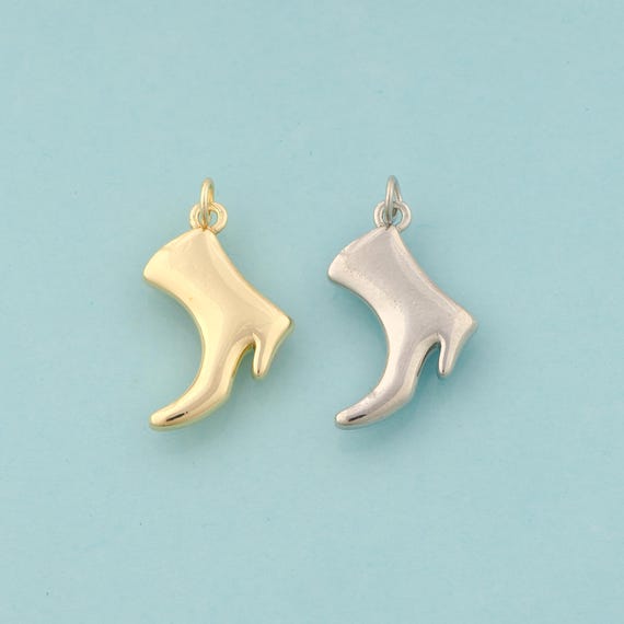 Gold High Heel Boots Charms,High Heel Boots Jewelry,High Heel Boots Pendant for DIY Jewelry Making,18K Gold