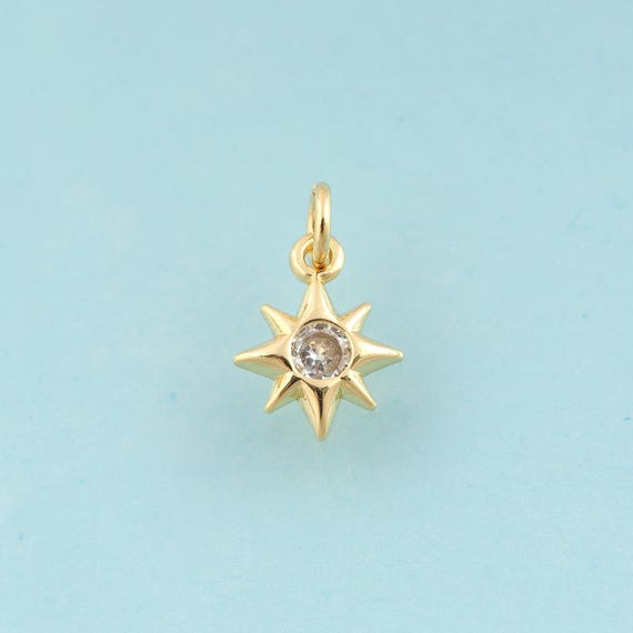 5 pcs Gold Polaris Charms,Star Jewelry,Polaris Pendant for DIY Jewelry Making,18K Gold