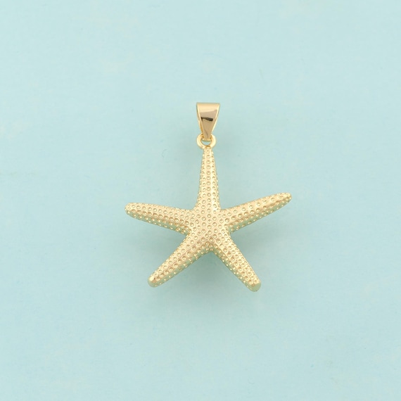 Gold Starfish Charms,Starfish Jewelry,Starfish Pendant for DIY Jewelry Making,18K Gold