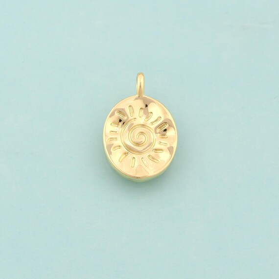 Gold Sun Charms,Celestial Jewelry,Sunburst Pendant for DIY Jewelry Making,18K Gold