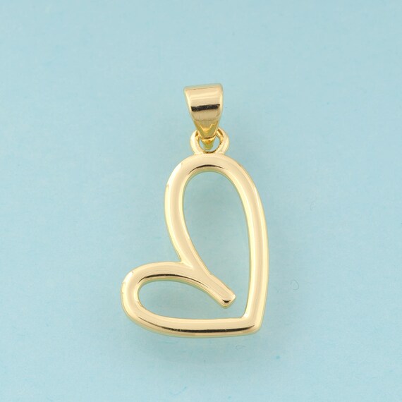Gold Heart Charms,Minimalist Jewelry,Heart Pendant for DIY Jewelry Making,18K Gold