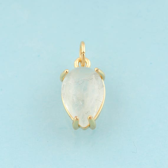 Gold Water Drop Charms,Solitaire Jewelry,Water Drop Pendant for DIY Jewelry Making,18K Gold