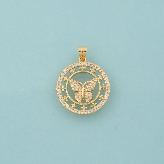 Gold CZ Butterfly Charms,Insect Jewelry,Butterfly Pendant for DIY Jewelry Making,18K Gold