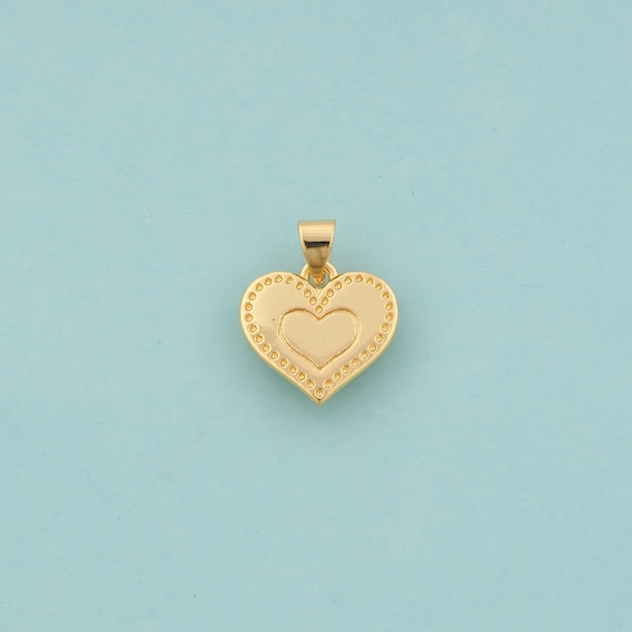 Gold Heart Charms,Love Jewelry,Heart Pendant for DIY Jewelry Making,18K Gold