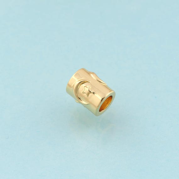 Star Tube Spacer Beads,Tube Beads,Moon Beads for DIY Jewelry Making,18K Gold