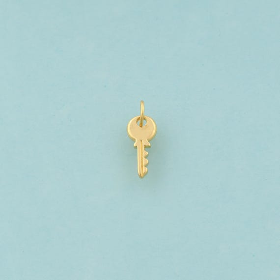 Gold Key Charms,Key Jewelry,Key Pendant for DIY Jewelry Making,18K Gold