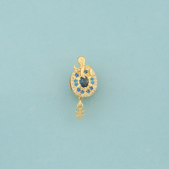 Gold CZ Octopus Charms,Oval Jewelry,Octopus Pendant for DIY Jewelry Making,18K Gold