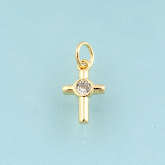 5 pcs Gold Cross Charms,Religious Jewelry,Christian Pendant,for DIY Jewelry Making,18K Gold