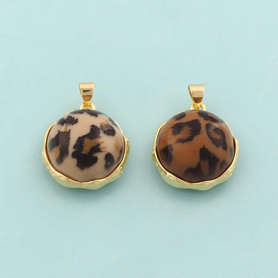 Gold Round Charms,Round Jewelry,Acrylic Round Pendant for DIY Jewelry Making,18K Gold