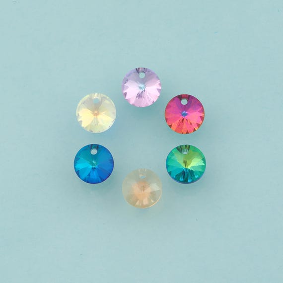 Rivoli Crystal Pendant,Crystal AB Charms,Austrian Crystal,Made in Austria for DIY Jewelry Making
