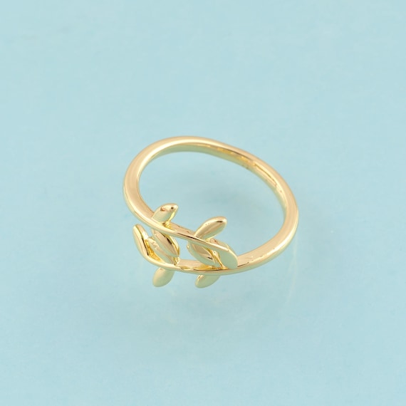 Gold Open Rings,Leaf Jewelry Rings,Thick Rings Perfect Gift,18K Gold