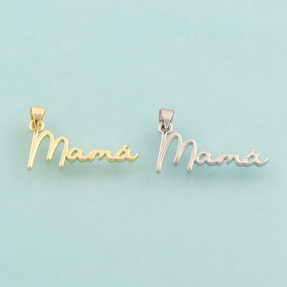 Gold MAMA Charms,Letter Jewelry,MAMA Pendant for DIY Jewelry Making,18K Gold