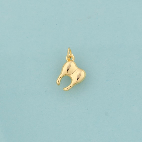 Gold Tooth Charms,Tooth Jewelry,Tooth Pendant for DIY Jewelry Making,18K Gold