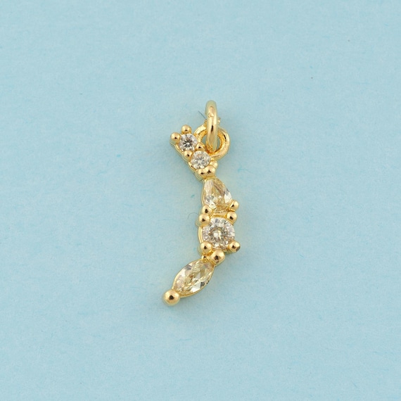 Gold CZ Banana Charms,Banana Jewelry,Fruit Pendant for DIY Jewelry Making,18K Gold