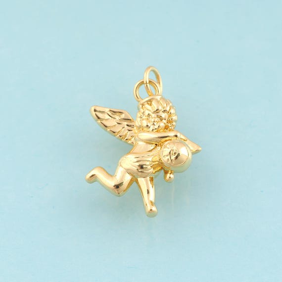 Gold Angel Charms,Ball Jewelry,Angel Pendant for DIY Jewelry Making,18K Gold