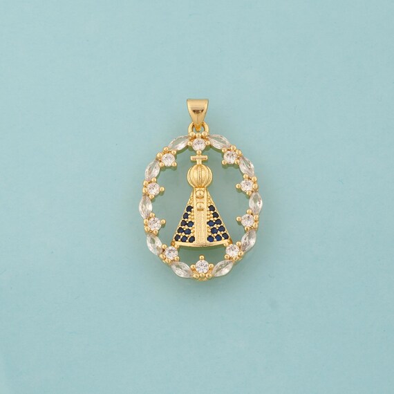 Gold CZ Pope Charms,Religious Jewelry,Christian Pendant for DIY Jewelry Making,18K Gold